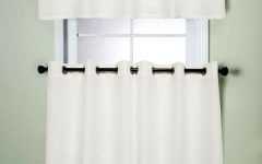 Modern Subtle Texture Solid White Kitchen Curtain Parts With Grommets Tier and Valance Options