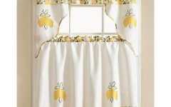 Urban Embroidered Tier and Valance Kitchen Curtain Tier Sets