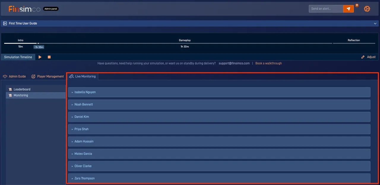 Go To Market admin panel showing how to monitor and prepare the debrief