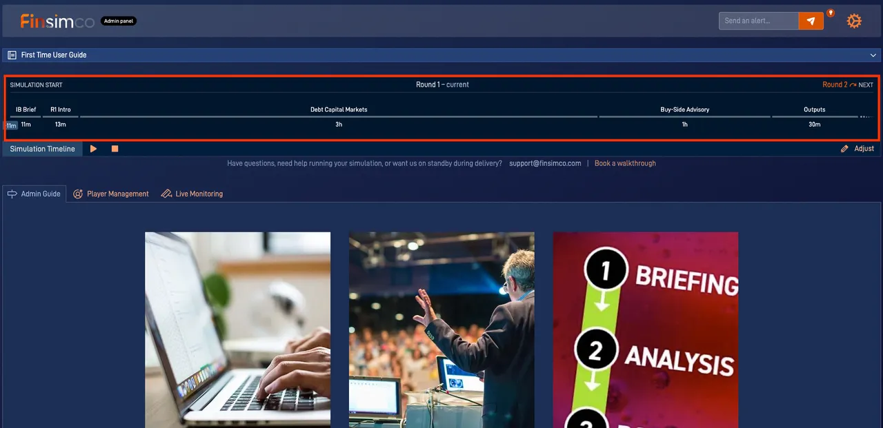 Investment Banking simulation showing how to control the transaction timeline