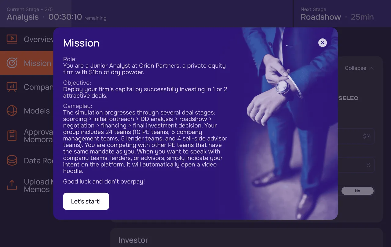 Junior Analyst Onboarding Mission Screen