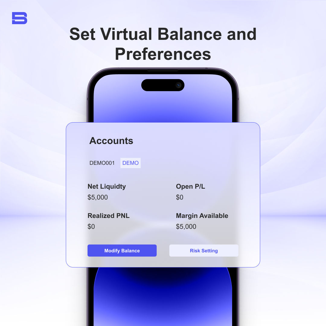 set virtual funds on demo account