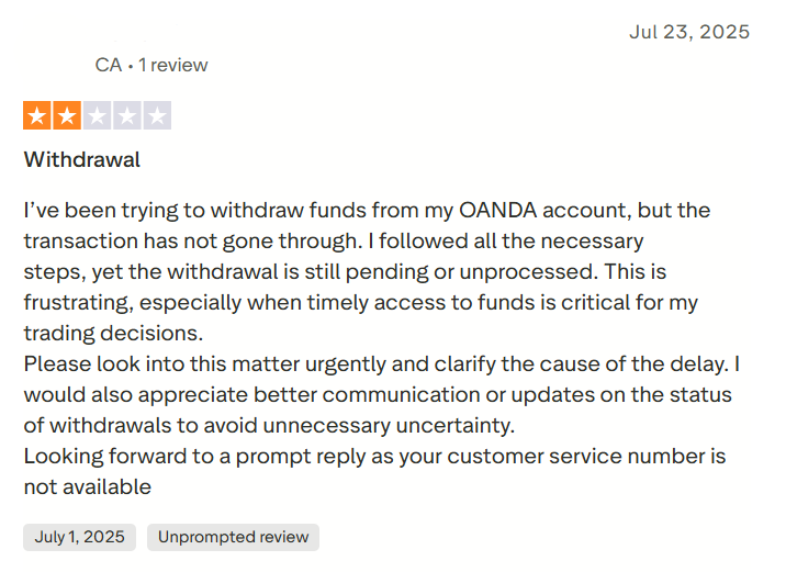 รีวิวจากผู้ใช้งานของ OANDA 2 รีวิวจากผู้ใช้งานของ OANDA 2