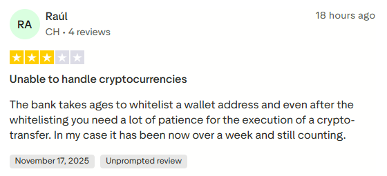 รีวิวจากผู้ใช้งาน Swissquote ใน Trustpilot 1 รีวิวจากผู้ใช้งาน Swissquote ใน Trustpilot 1