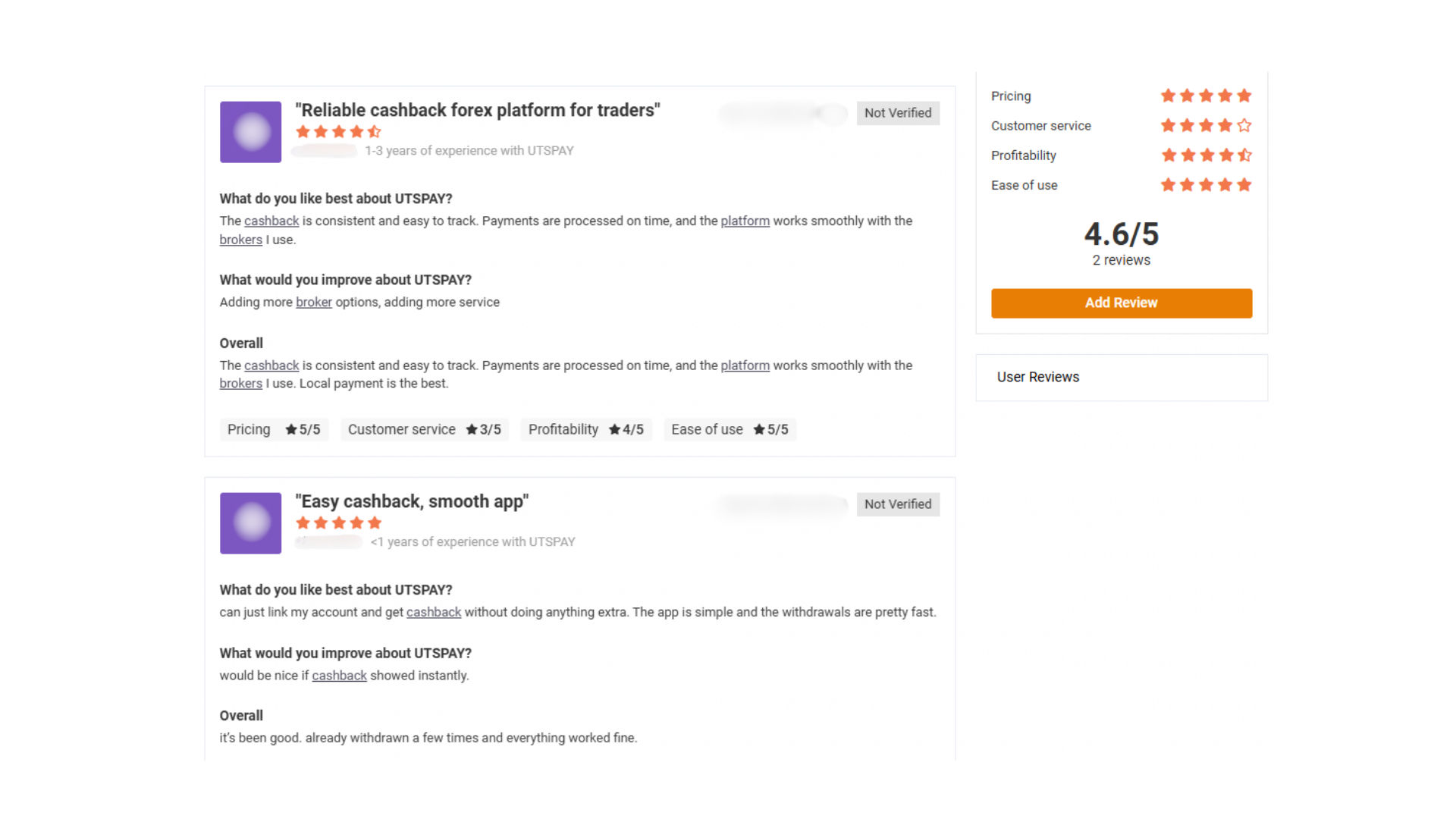 รีวิว UTSPAY จากผู้ใช้งานจริงใน Myfxbook