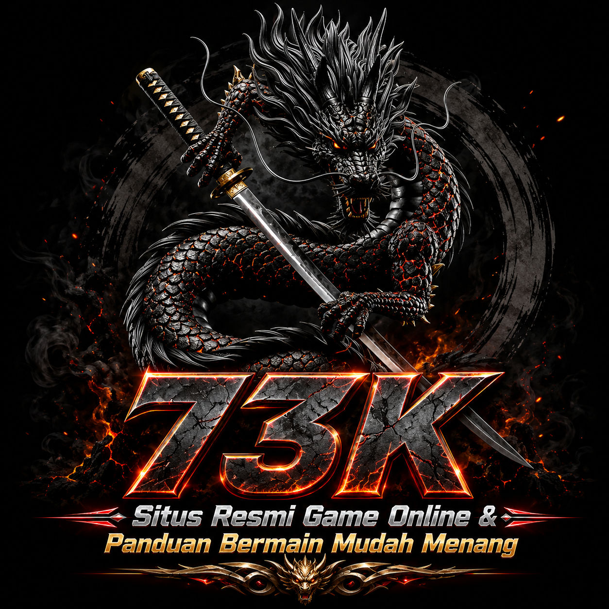 Tampilan utama aplikasi 73K dengan akses permainan digital