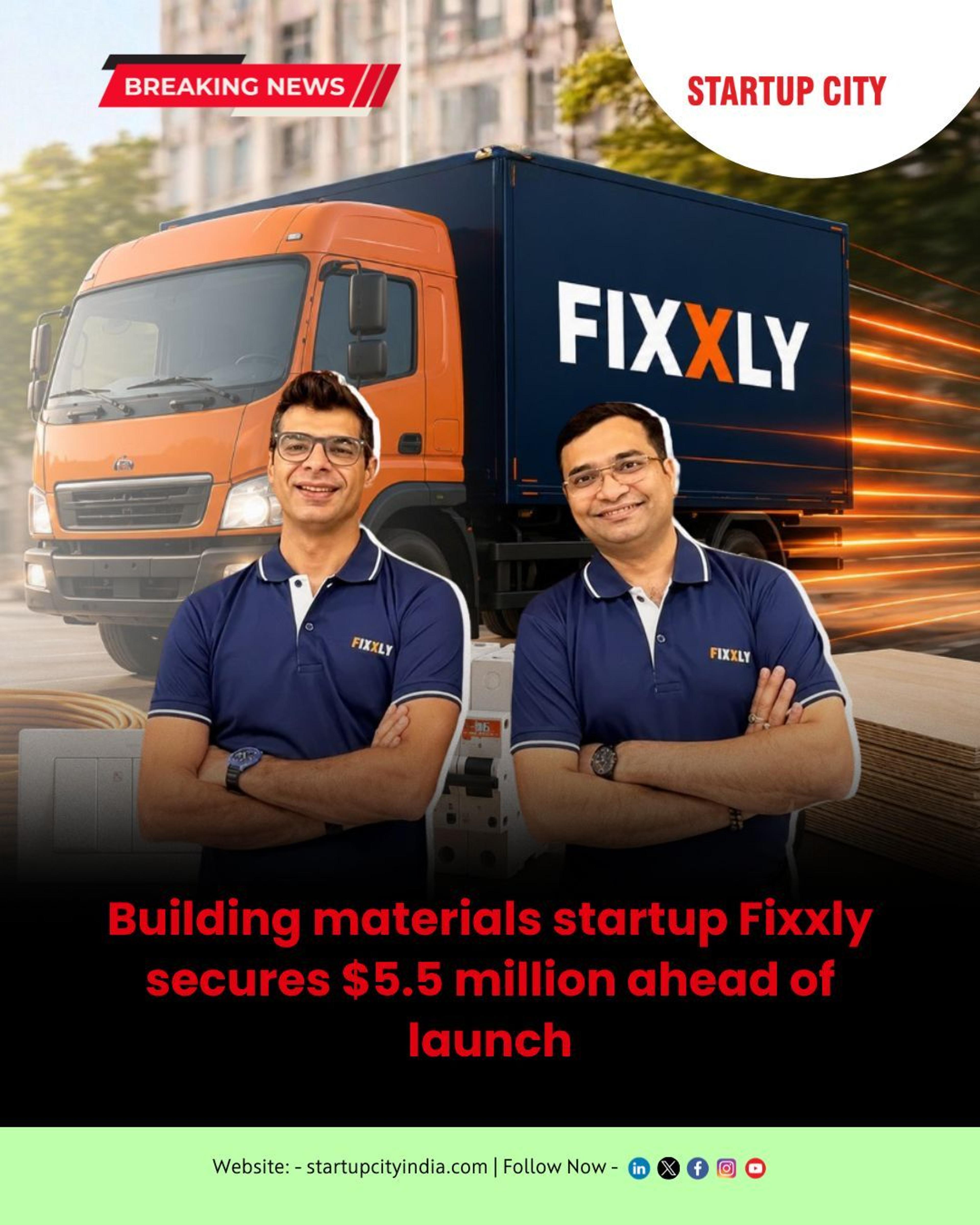 LinkedIn post on Fixxly's $5.5M seed round from Accel, Fireside Ventures and Lightspeed India Partners