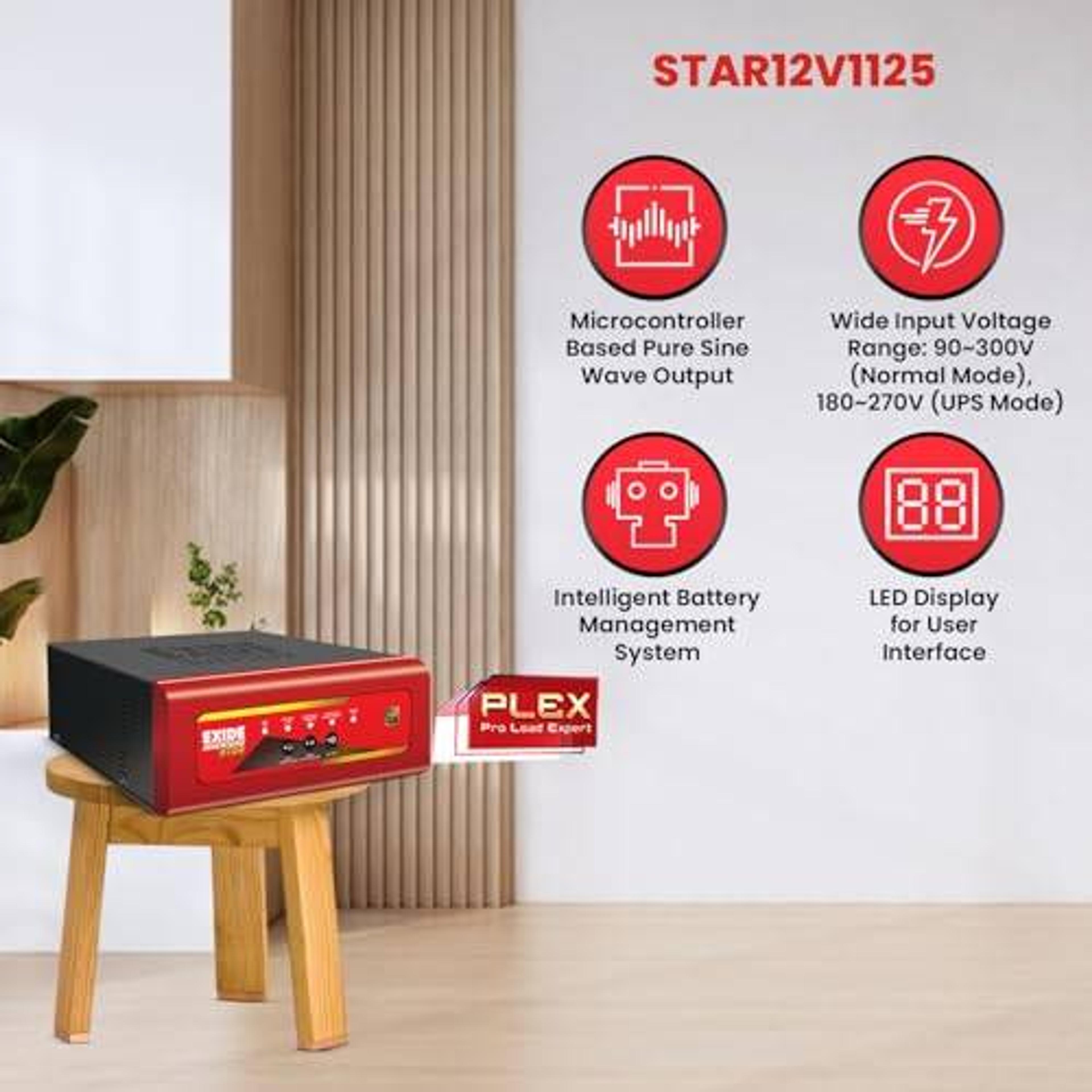 Exide Star START12V1125 1125VA Pure Sine Wave Inverter - View 4