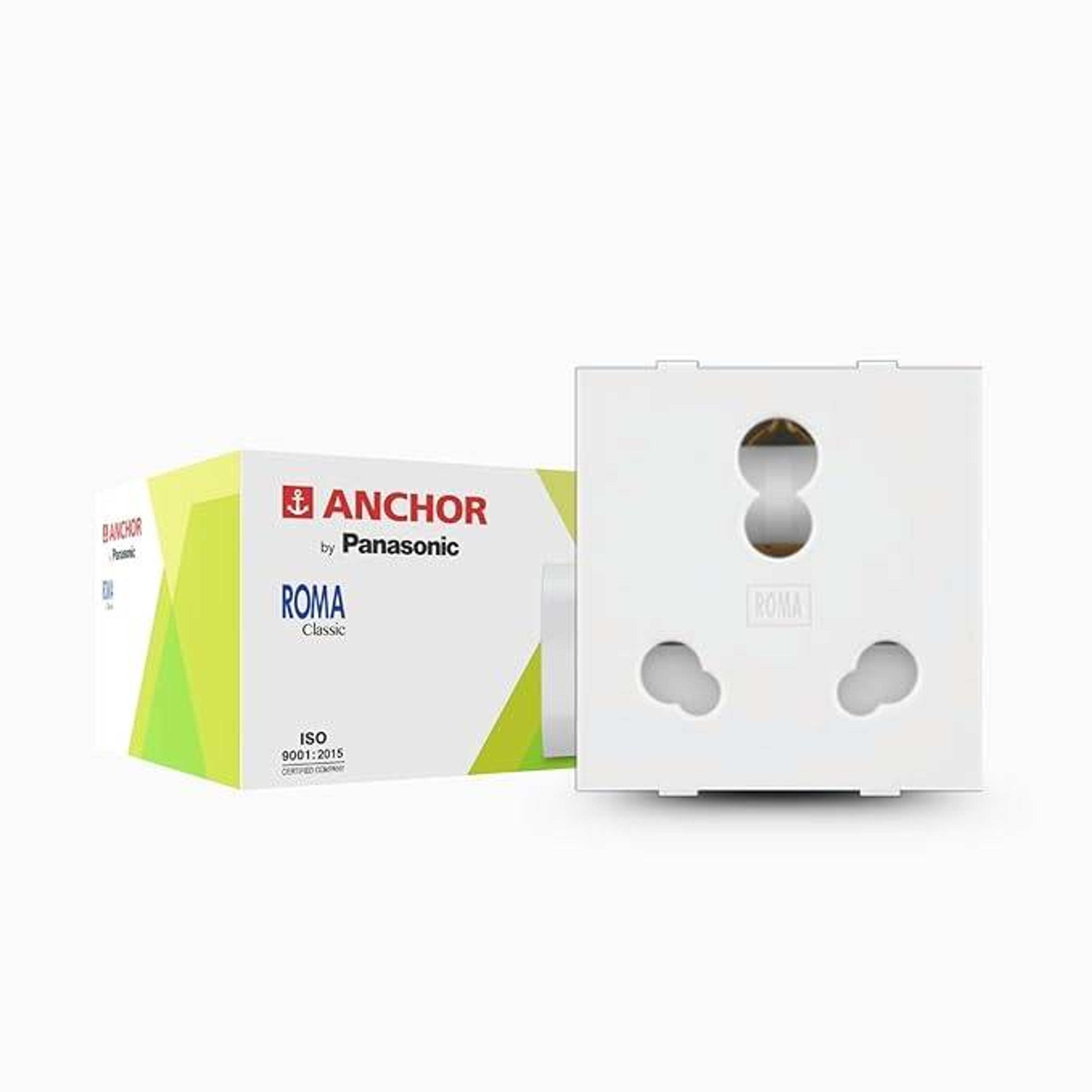 Anchor by Panasonic Roma Classic 6A/16A Twin Socket, White