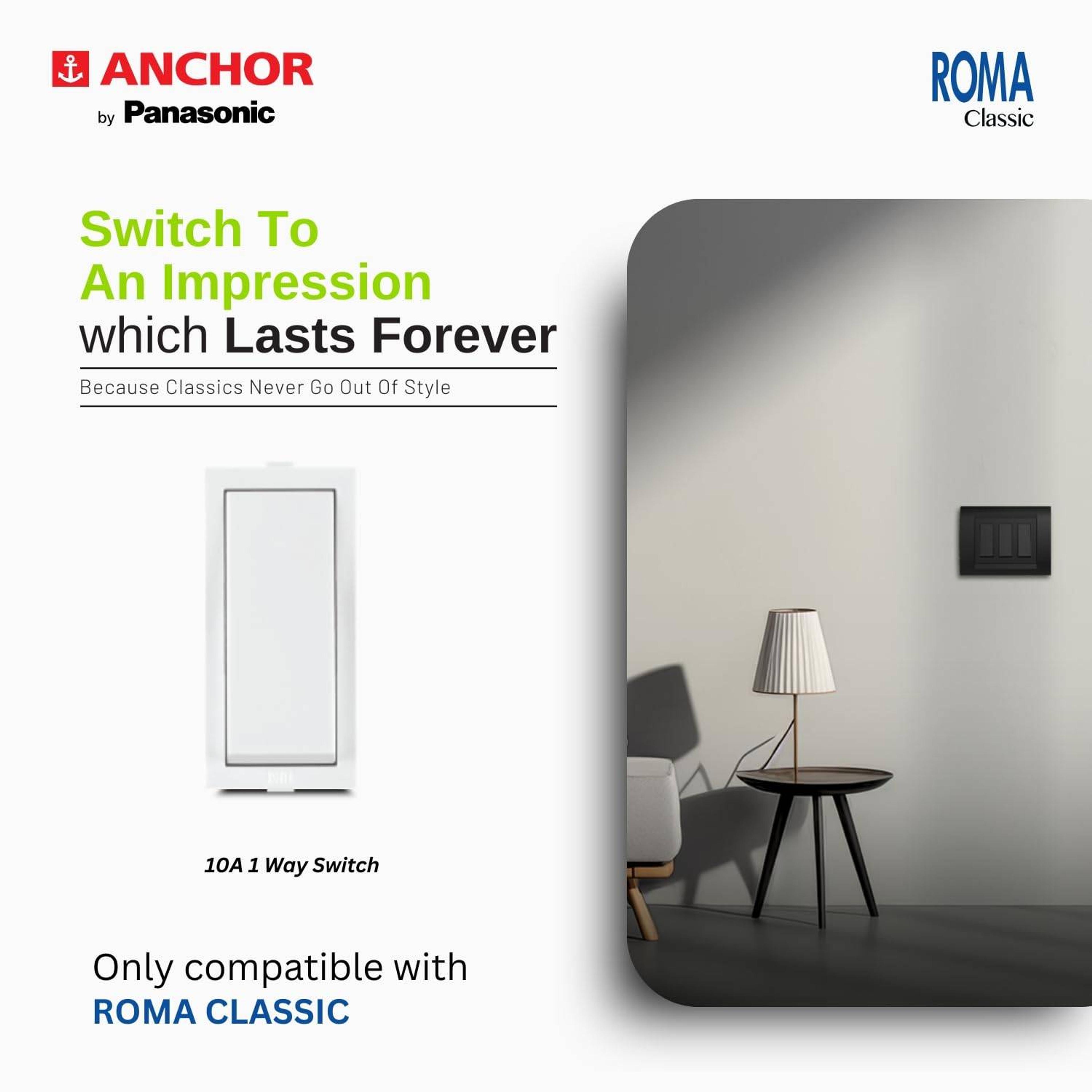 Anchor by Panasonic Anchor Roma Classic 10A One Way Switch - View 2