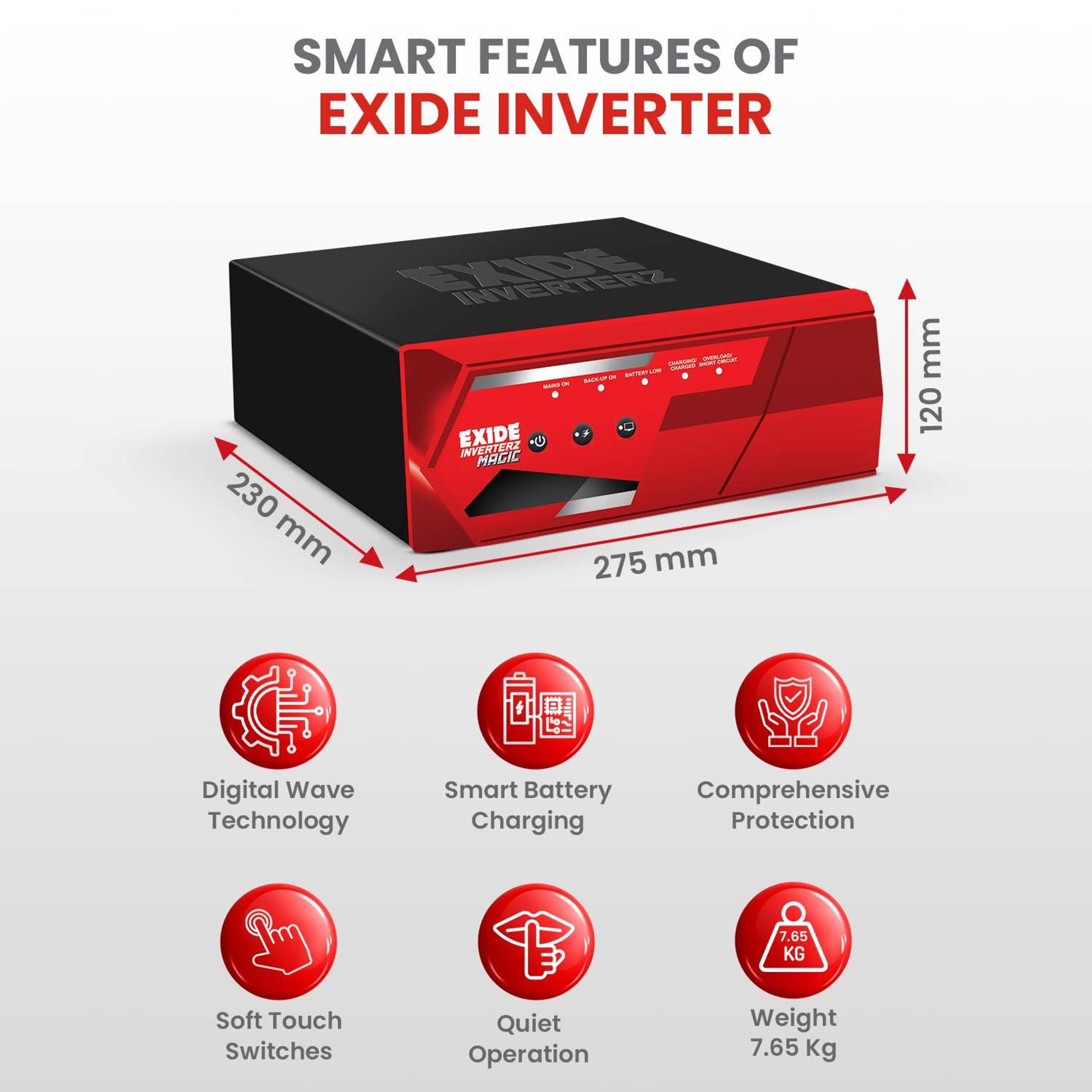 Exide Magic MAGIC12V875 875VA Square Wave Inverter - View 2