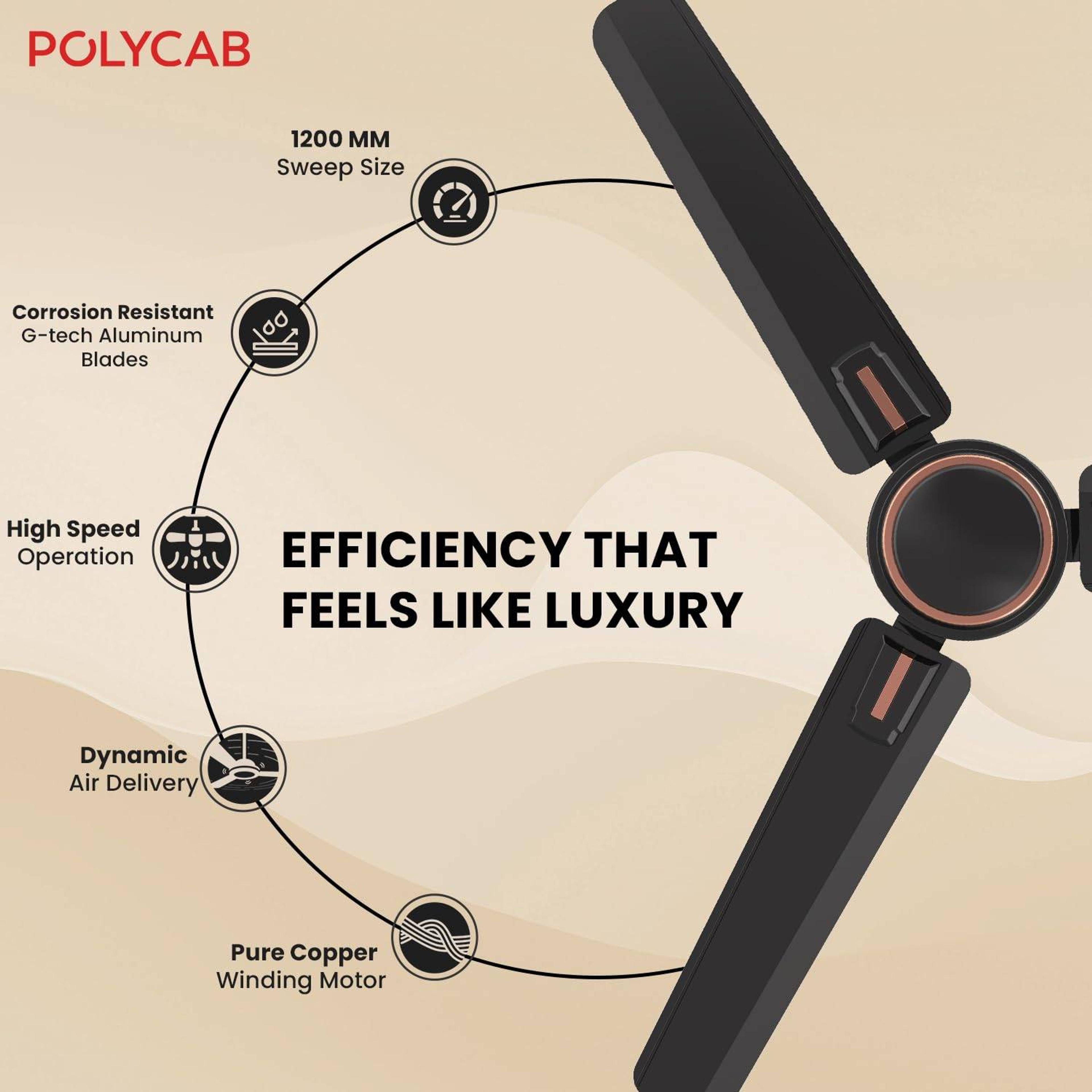 Polycab Superb Plus DLX 1 Star Ceiling Fan - View 4