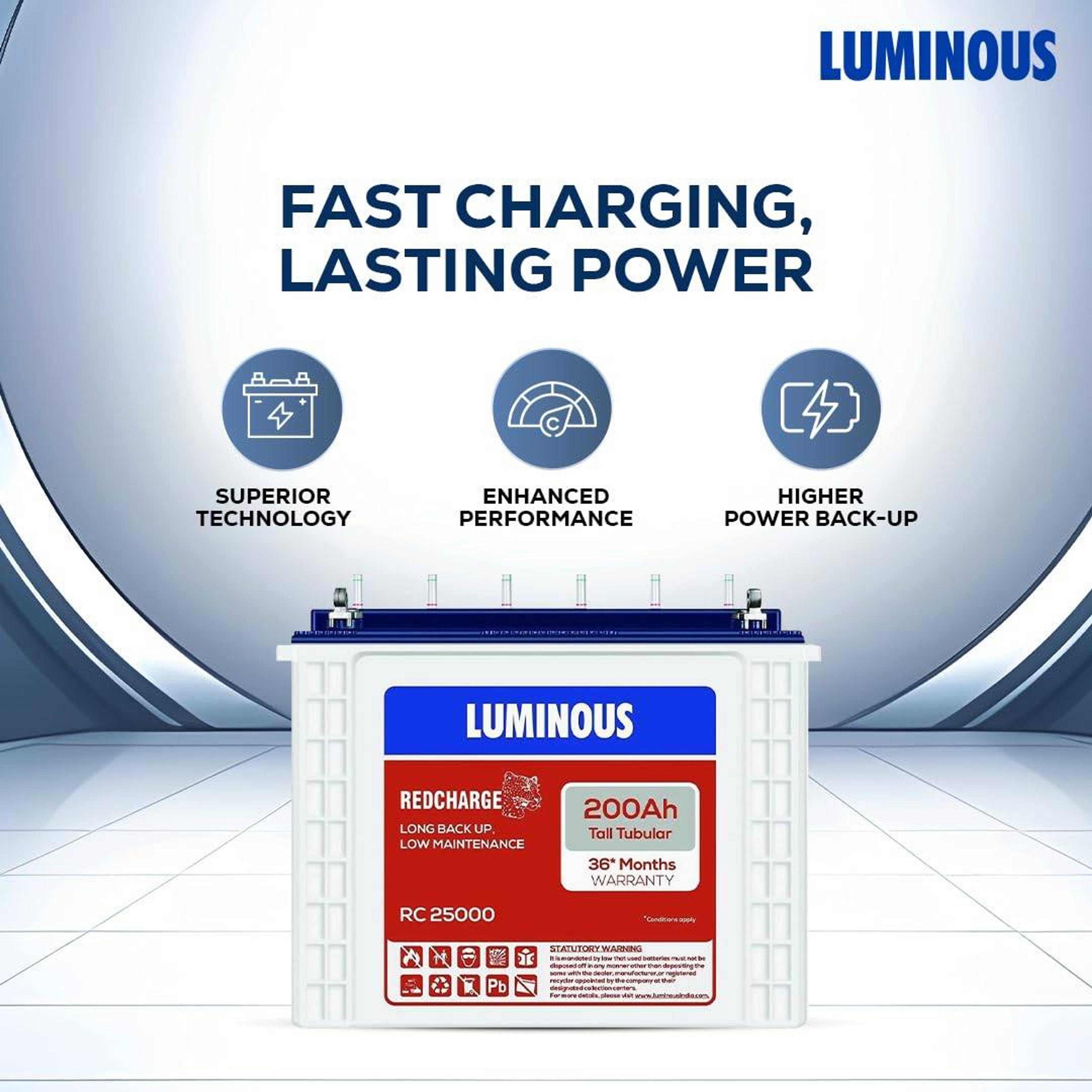 Luminous Eco Volt Neo 1550 1400VA Pure Sine Wave Inverter with RC25000 Tall Tubular Battery Combo - View 4