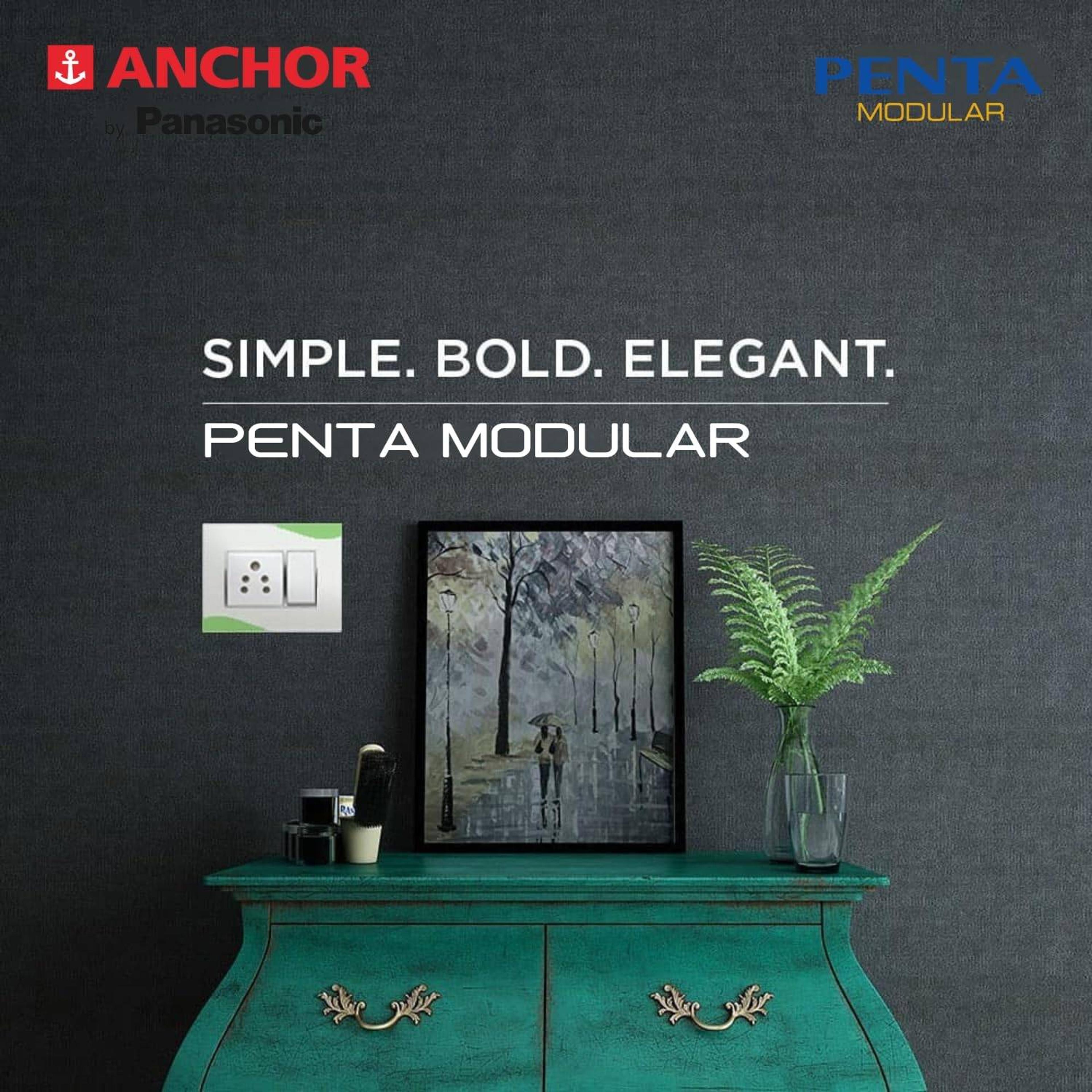 Anchor by Panasonic Anchor Penta Modular 16AX 1-way Switch with Neon - View 3