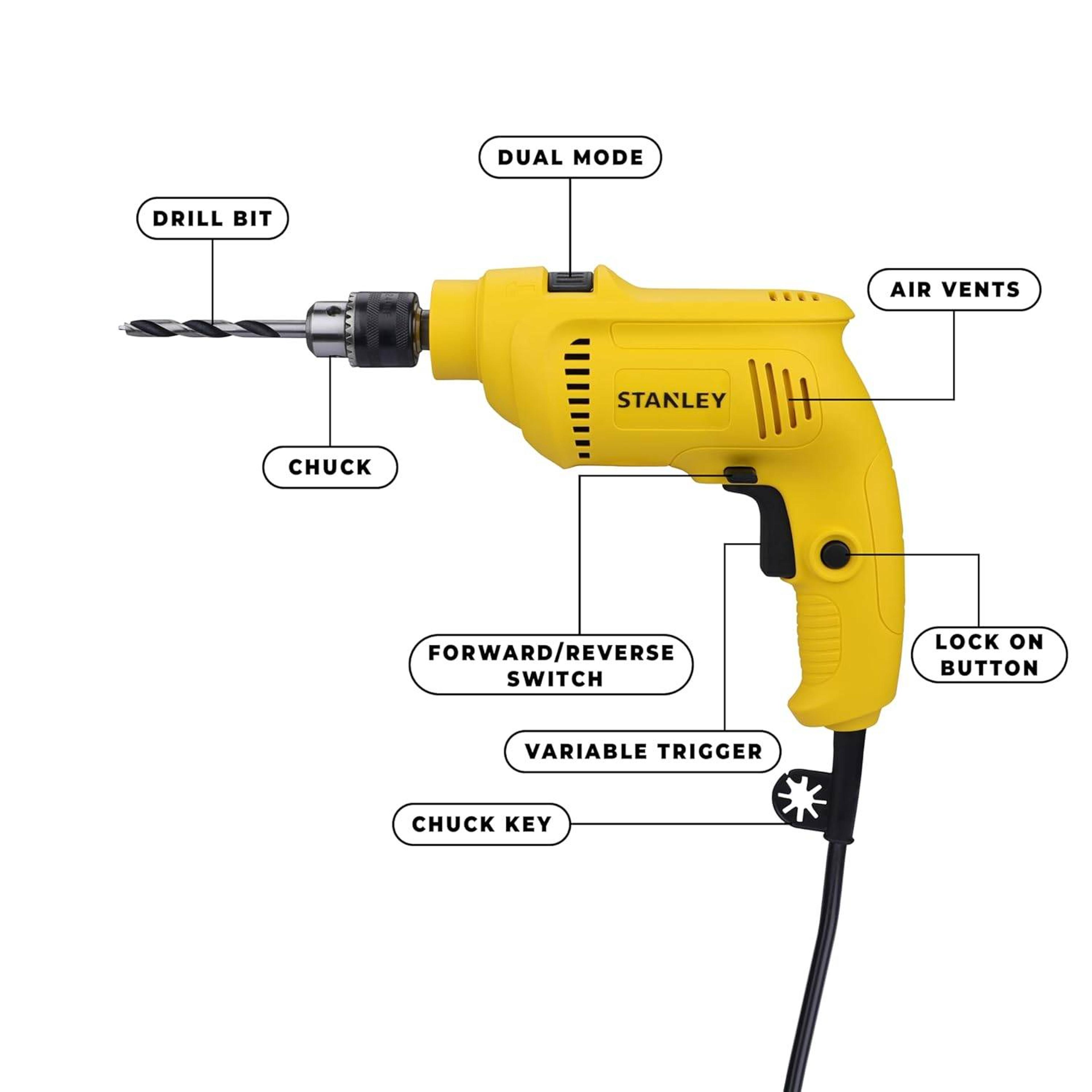 Stanley Tools Stanley SDH550N-IN 550W 13 mm Impact Drill - View 2