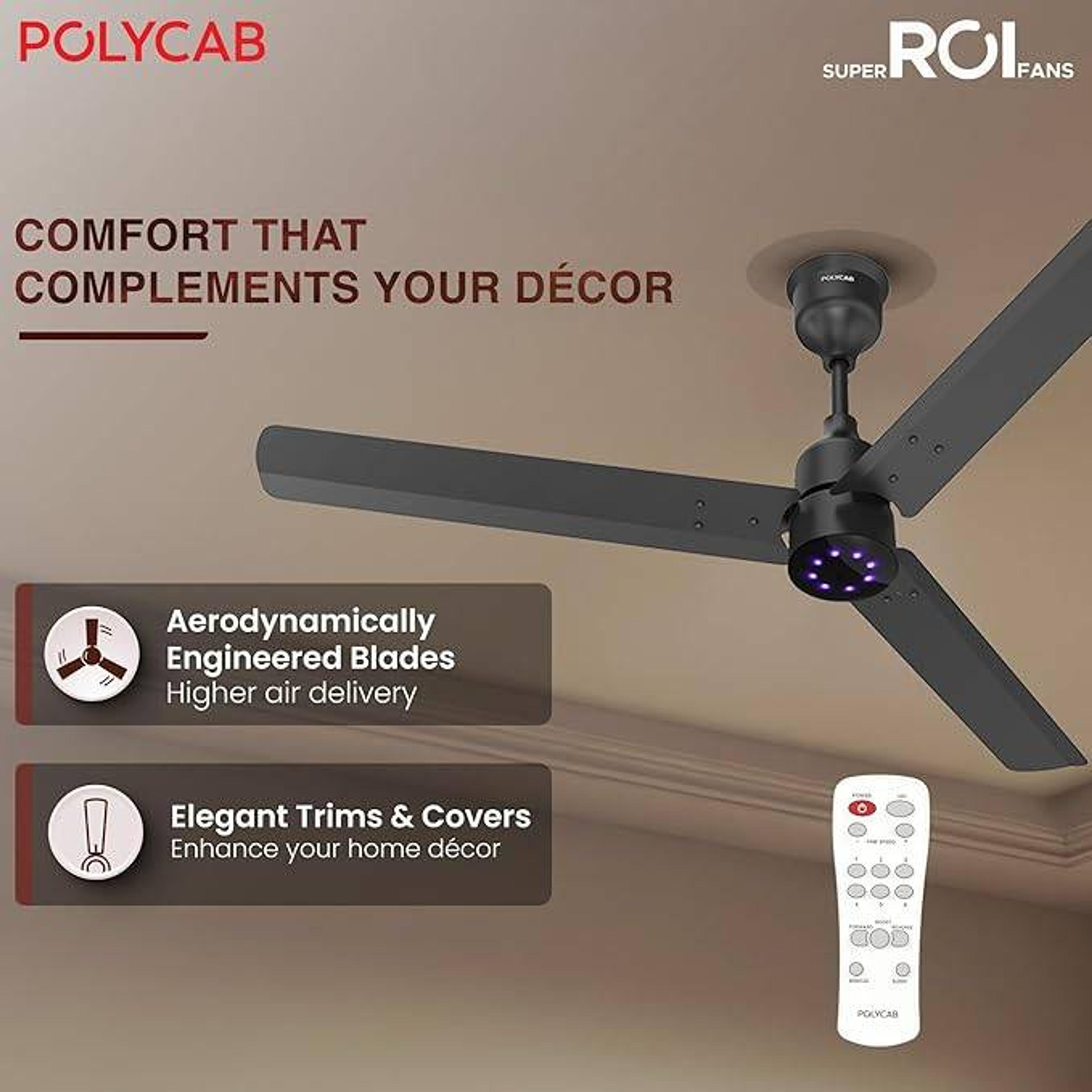 Polycab Wizzy Plus LED BLDC Ceiling Fan - View 3
