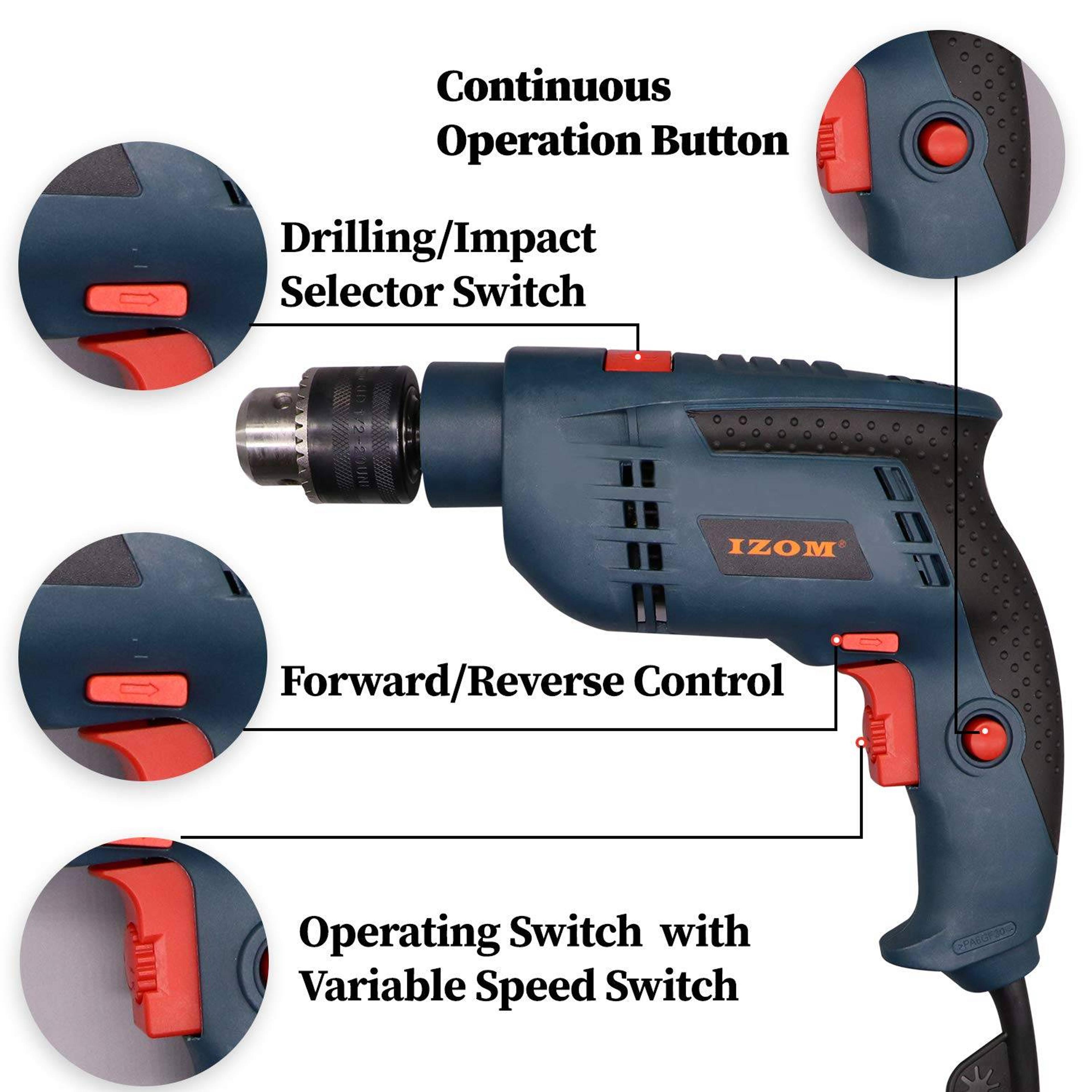 Izom 500W 13mm Impact Drill - View 2