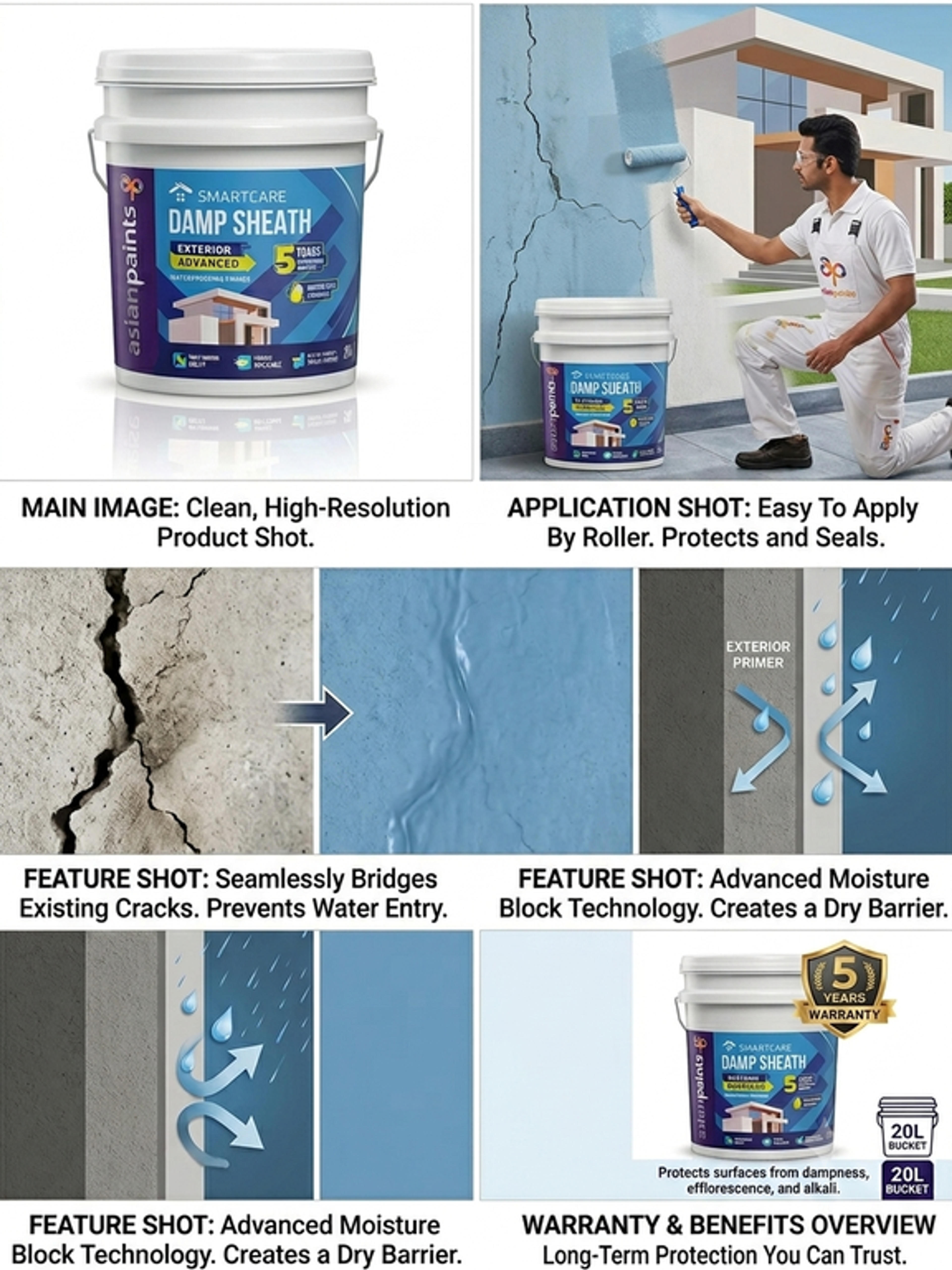 Asian Paints SmartCare Damp Sheath Exterior Advanced Waterproofing Primer 20L - View 3