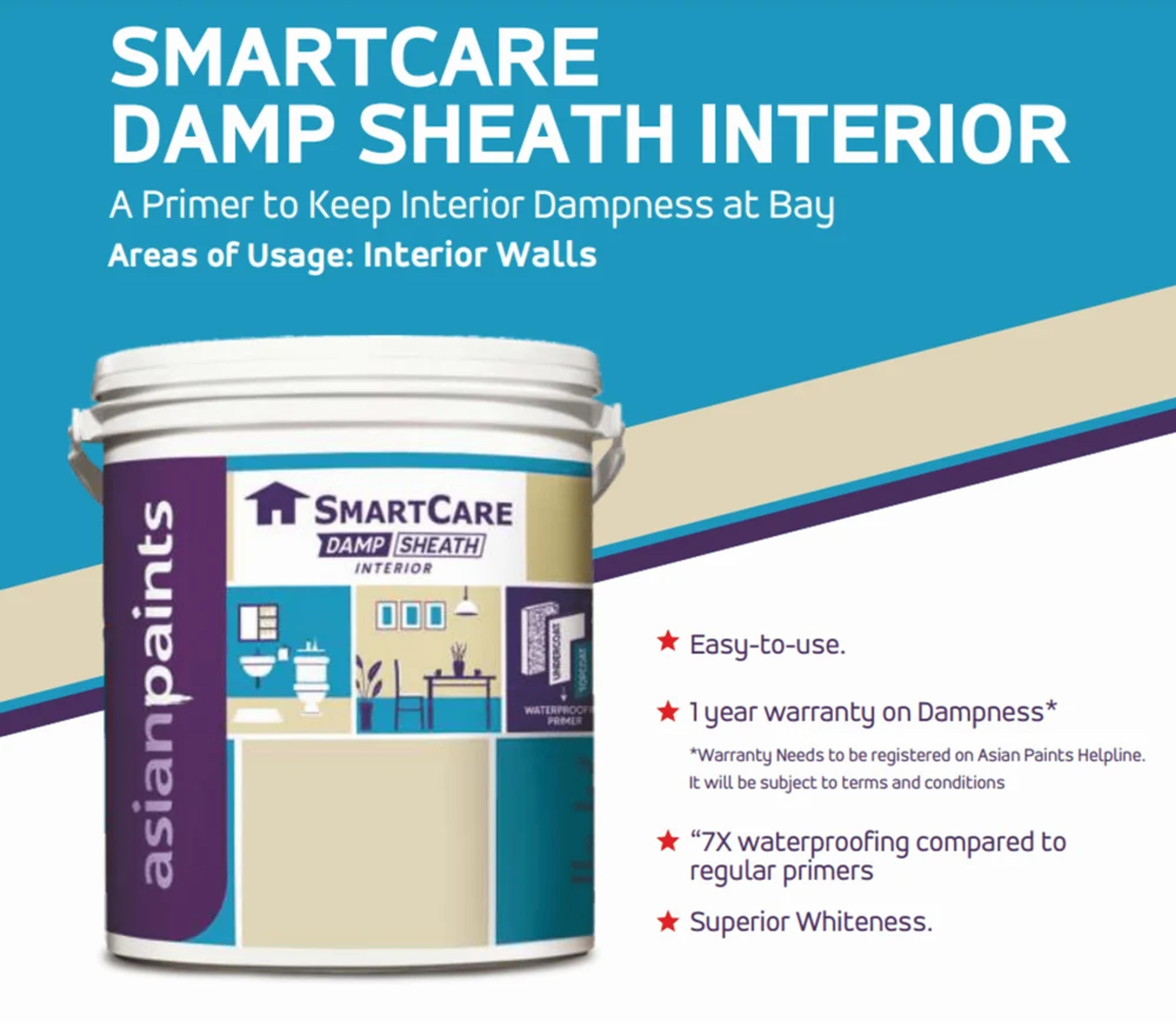 Asian Paints SmartCare Damp Sheath Interior Advanced Waterproofing Primer 20L - View 2