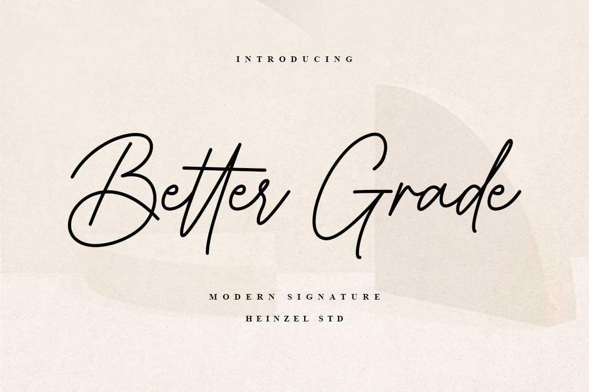 Better Grade Signature Script Font by Heinzel Std