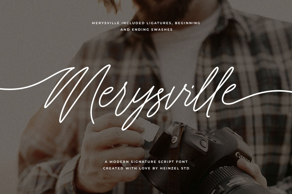 Merysville Modern Signature Font With Tails