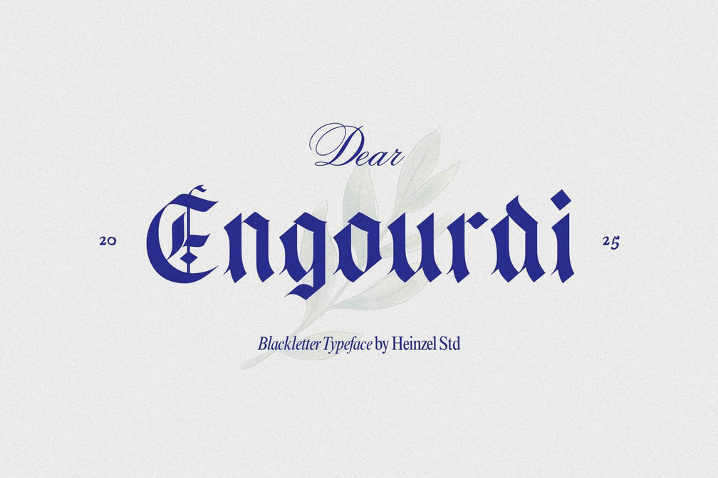 Engourdi is a bold blackletter font with medieval elegance.