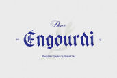 Engourdi is a bold blackletter font with medieval elegance.