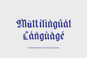 Engourdi is a bold blackletter font with medieval elegance.