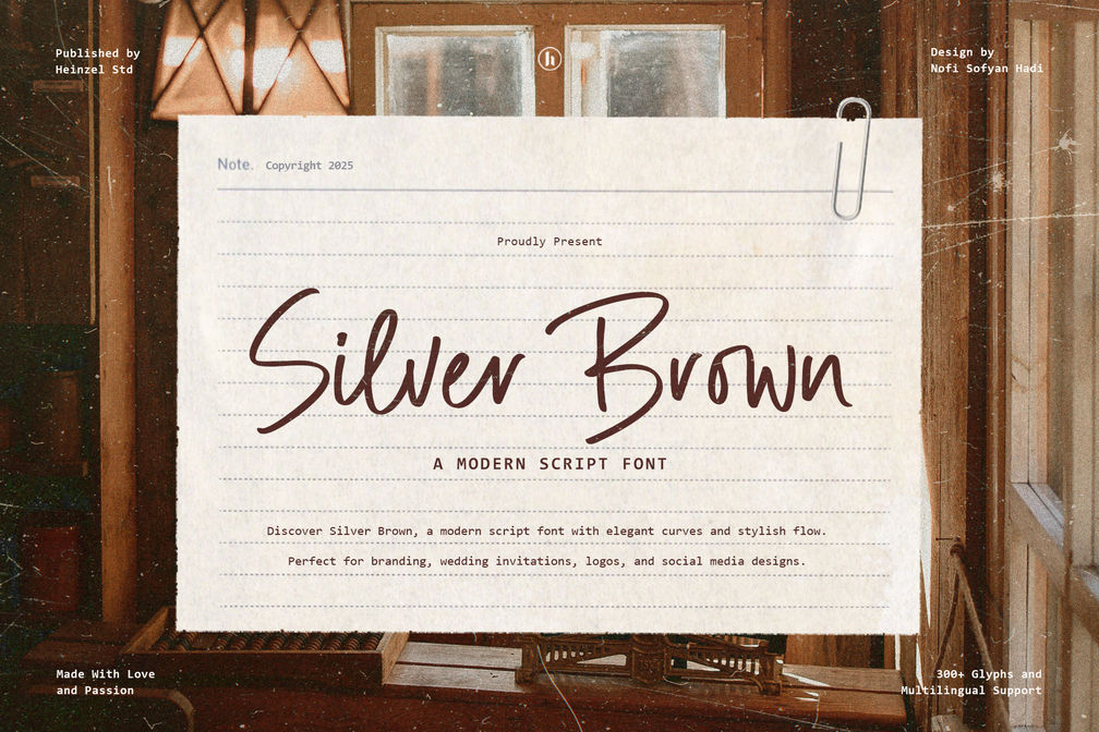 Silver Brown Modern Script Font