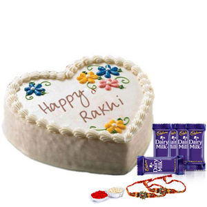 Feast For Siblings Cake - Rakhi & Dairy Milk Special