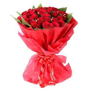 Designer Bunch of 30 Red Roses Flower