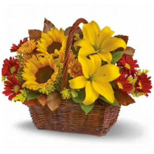 Golden Flowers Basket