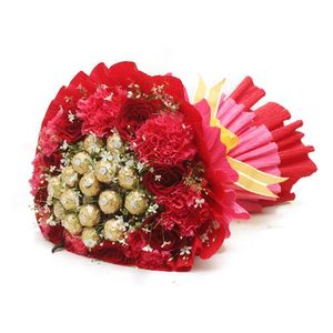 Red Carnation Ferrero Love Chocolate Bouquet