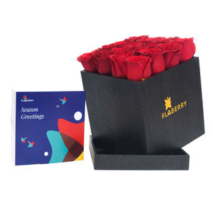 16 roses black Flower Box