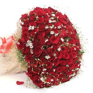 Huge 150 Roses Flower Cellection - In Jute Wrap