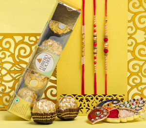 Artistic Rakhi Delight with Nutty Treats