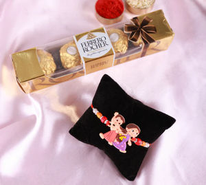 Chota Bheem Cartoon Rakhi Set with 4 Chocolates