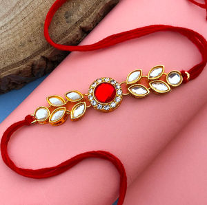 Exquisite Gemstone Rakhi for Brother