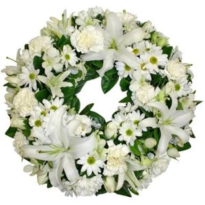 White Funeral Wreath