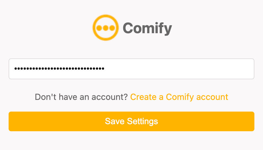 Comify Chrome Extension Settings