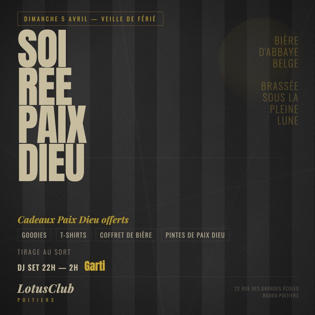 Soirée Paix Dieu - DJ Set
