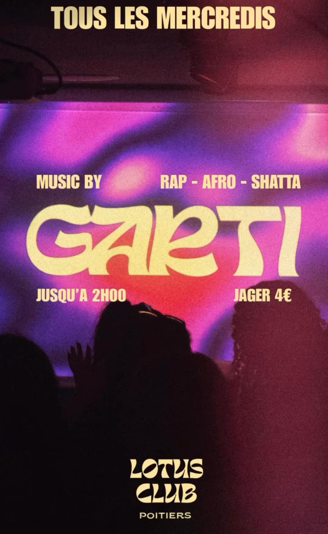 GARTI - Tous les mercredis