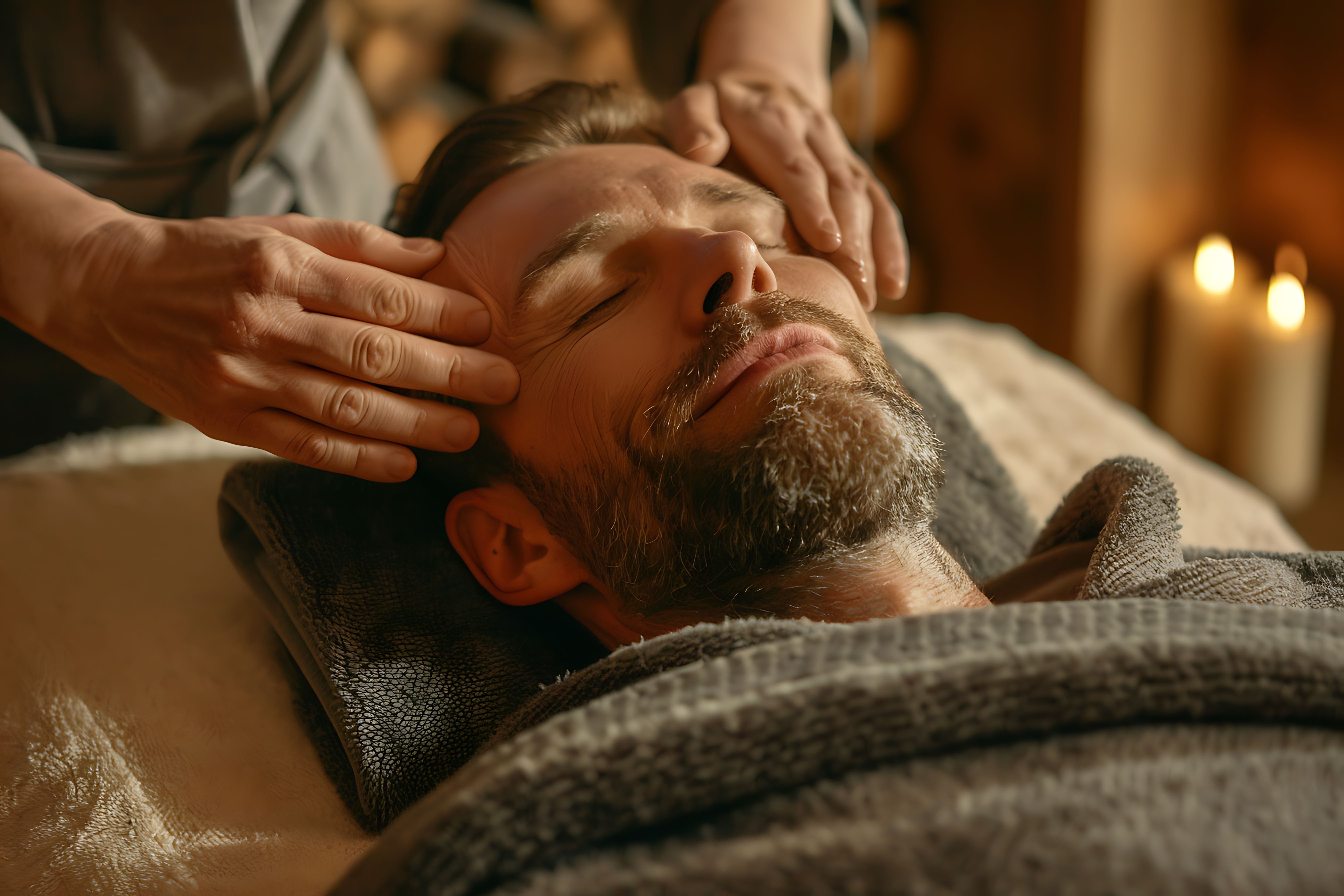 Massage pour homme dans un moment de tranquilité