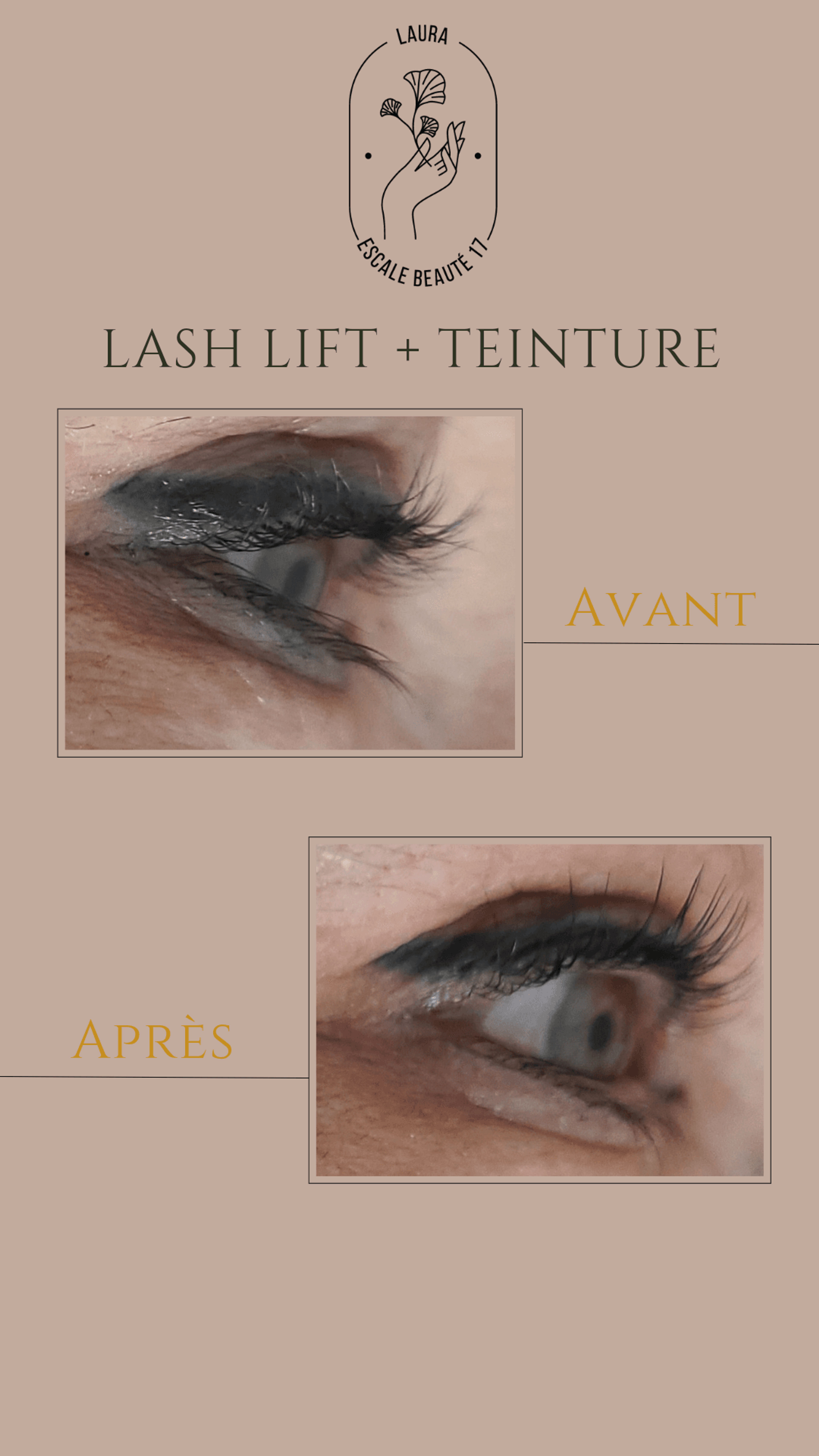 Rehaussement + teinture cils 