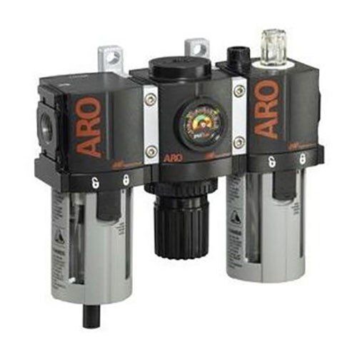 C38221-810 | 3-piece combo FRL, 1/4'' NPT, Metal bowl w/sight glass, Manual drain image 1