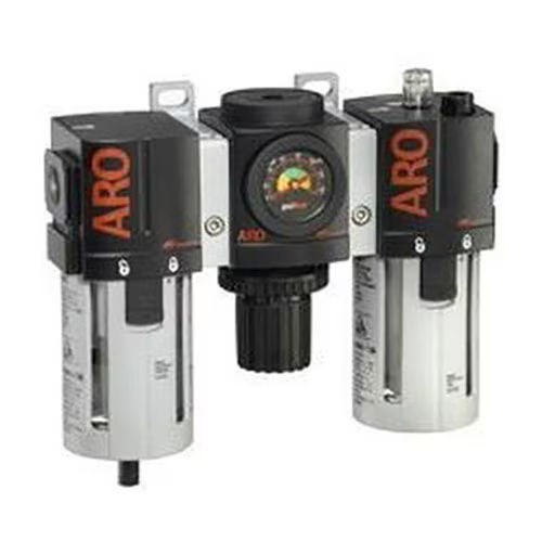C38341-810 | 3-piece combo FRL, 1/2'' NPT, Metal bowl w/sight glass, Manual drain image 1