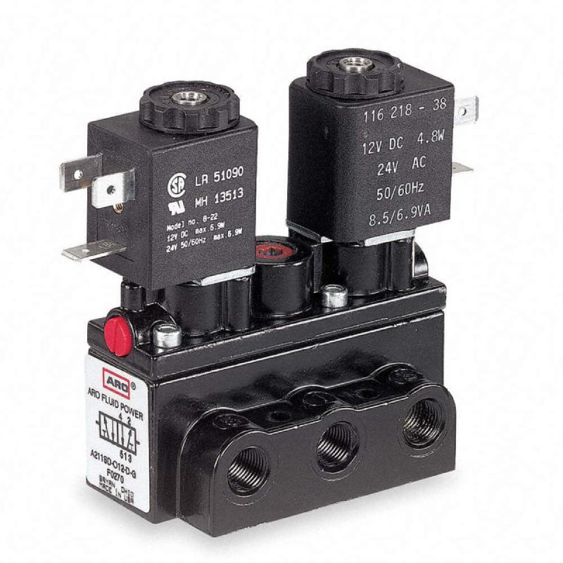 A212SD-012-D | Air Control Valve, 1/4'', Double Solenoid, 4-way, body ported/2-Position, Urethane, w/ Coil, 12V DC image 1