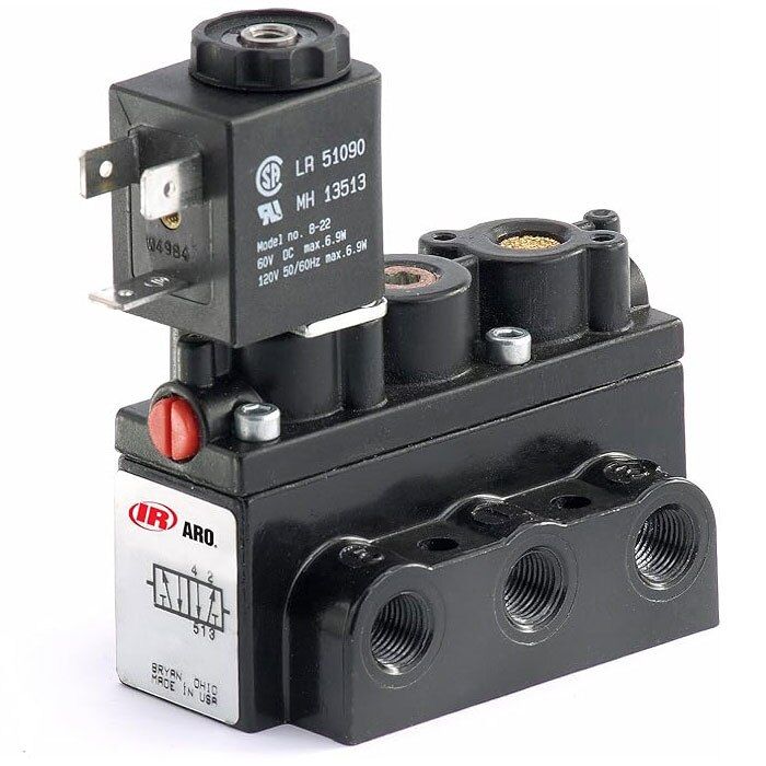 A212SS-120-A | Air Control Valve, 1/4'', solenoid/spring, 4-way, body ported/2-Position, Urethane, No Coil, 120V AC image 1