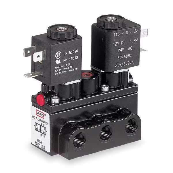 A312SD-120-A | Air Control Valve, 1/4'', Double Solenoid, 4-way, body ported/3-position, Urethane, 120V AC image 1