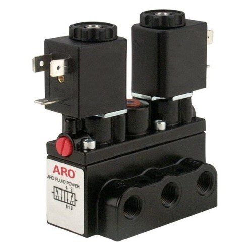 A912SD-024-A | Air Control Valve, 1/4'', Double Solenoid, 4-way, body ported/3-position. Viton, 24V AC image 1
